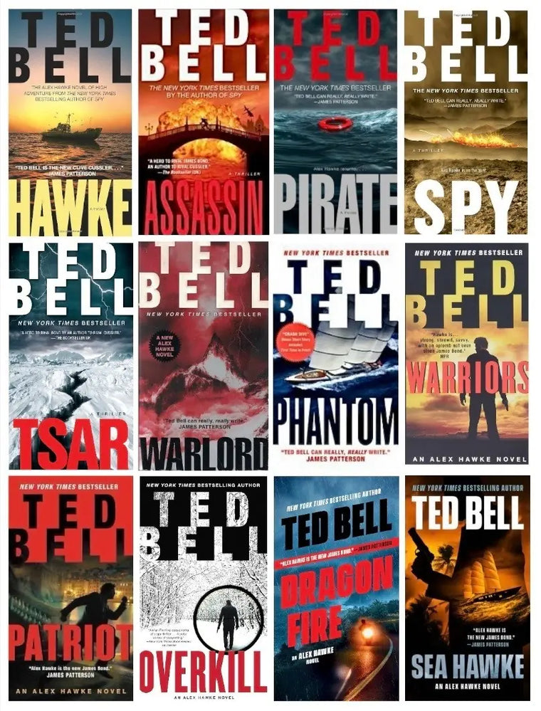 Alexander Hawke Complete Set Series Ted Bell 12 Book Lot Spy Thriller Collection - alexander-hawke-complete-set-series-ted-bell-12-book-lot-spy-thriller-collection