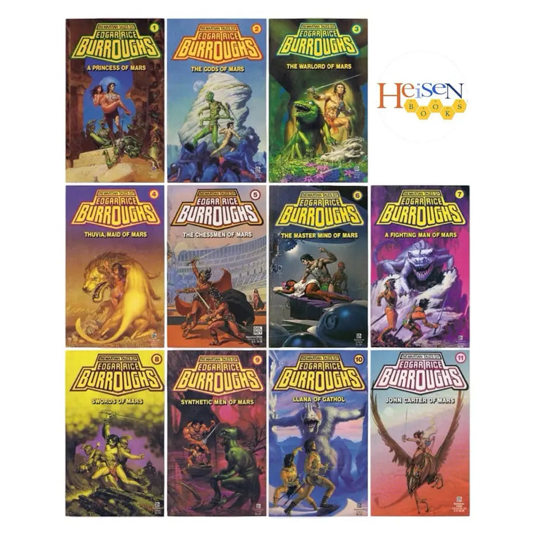 Complete Set of Barsoom books by Edgar Rice Burroughs — Mars #1-11 Series Lot - complete-set-of-barsoom-books-by-edgar-rice-burroughs-mars-1-11