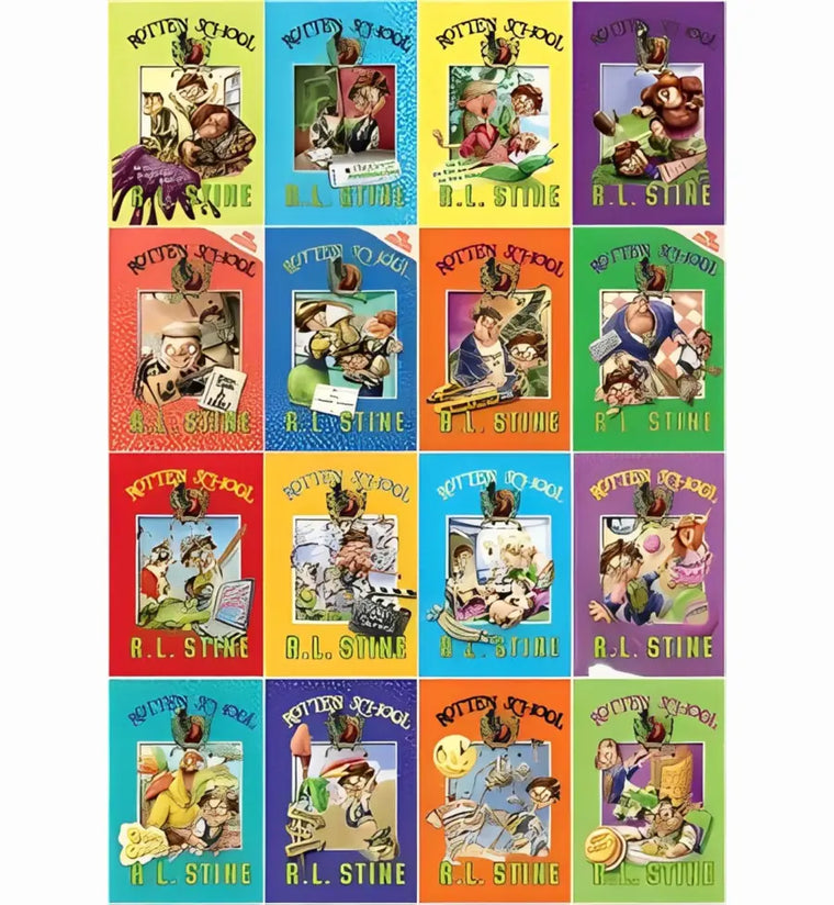 Complete Set Series - Lot of 16 Rotten School MOSTLY HARDCOV books by R.L. Stine - complete-set-series-lot-of-16-rotten-school-mostly-hardcov-books-by-r-l-stine