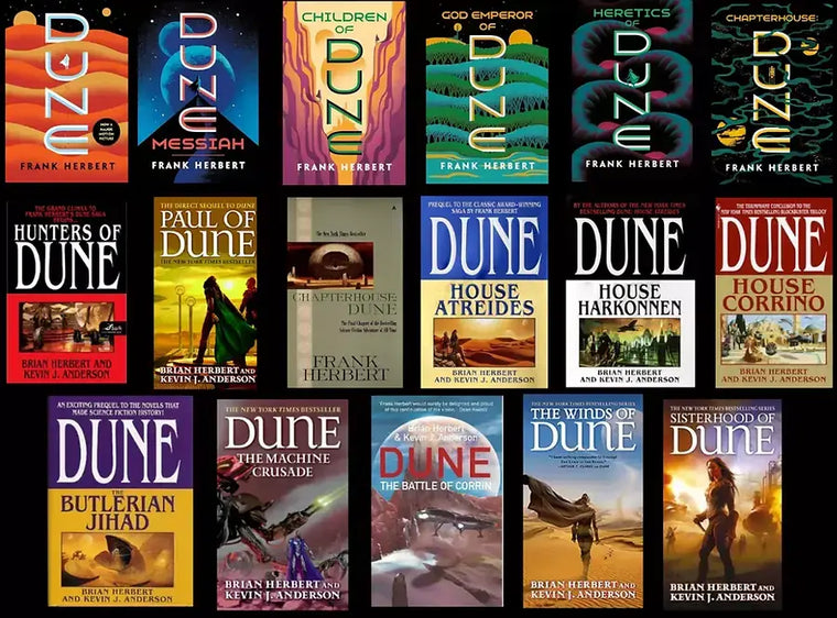 Complete Set Series - Lot of 17 Dune books by Frank Herbert Brian Herbert Sci Fi - complete-set-series-lot-of-17-dune-books-by-frank-herbert-brian-herbert-sci-fi