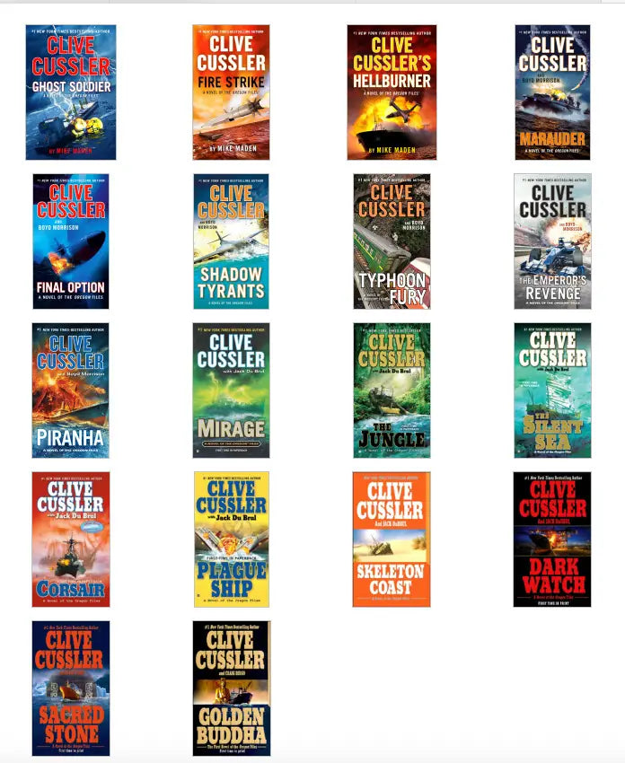 Complete Set Series - Lot of 18 Oregon Files books by Clive Cussler Craig Dirgo - complete-set-series-lot-of-18-oregon-files-books-by-clive-cussler-craig-dirgo