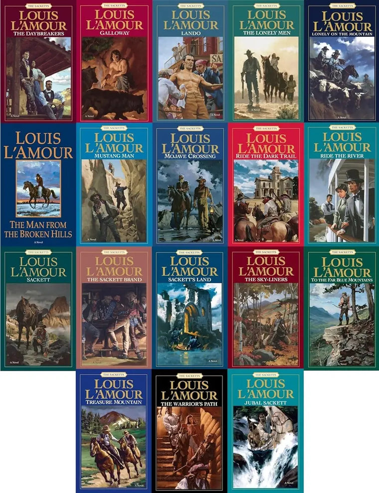 Complete Set Series - Lot of 18 Sackett Family Saga Books by Louis L'Amour - complete-set-series-lot-of-18-sackett-family-saga-books-by-louis-l-amour