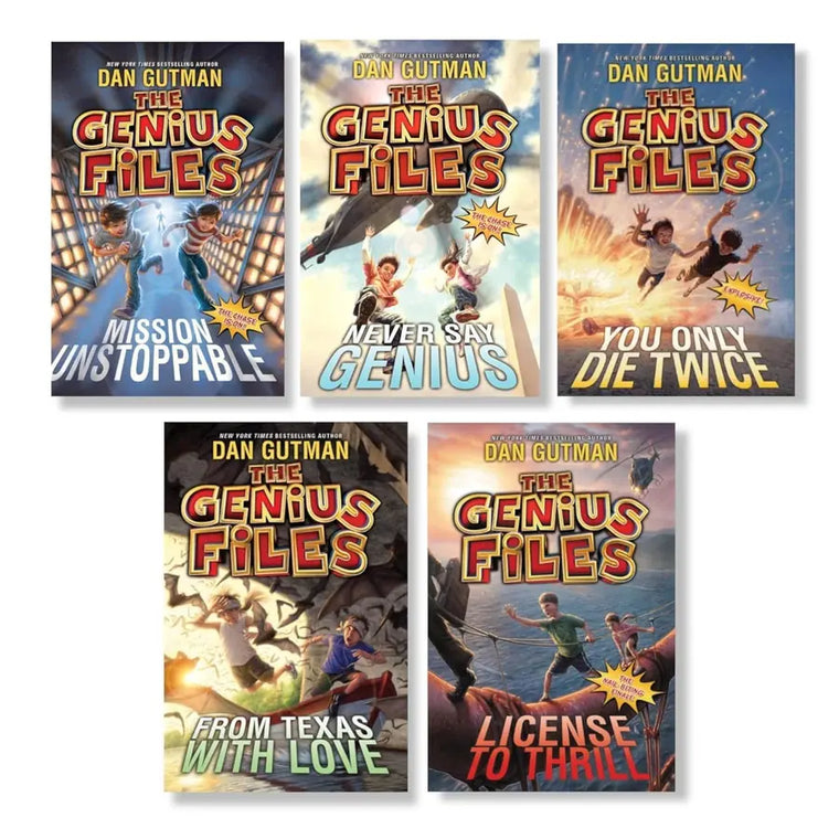 Complete Set Series - Lot of 5 Genius Files books by Dan Gutman - complete-set-series-lot-of-5-genius-files-books-by-dan-gutman