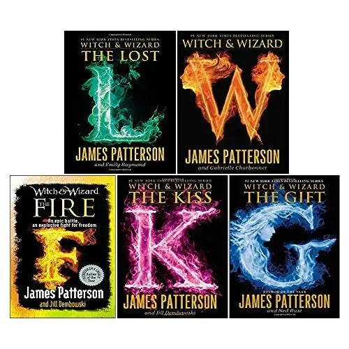 Complete Set Series - Lot of 5 Witch & Wizard books by James Patterson Gift Fire - complete-set-series-lot-of-5-witch-and-wizard-books-by-james-patterson-gift-fire