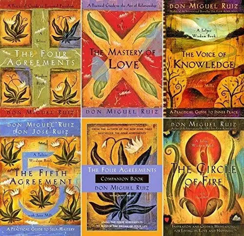 Complete Set Series Lot Toltec Wisdom Series 6 Book Set by Don Miguel Ruiz - complete-set-series-lot-toltec-wisdom-series-6-book-set-by-don-miguel-ruiz