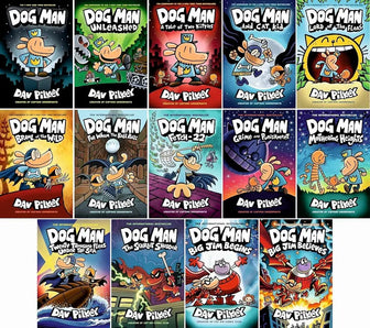 Dog Man Series Complete Set Books 1-14 by Dav Pilkey Big Jim Believes Included - dog-man-series-complete-set-books-1-14-by-dav-pilkey-big-jim-believes-included