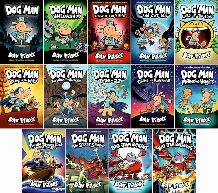 Dog Man Series Complete Set Books 1-14 by Dav Pilkey Big Jim Believes Included - dog-man-series-complete-set-books-1-14-by-dav-pilkey-big-jim-believes-included
