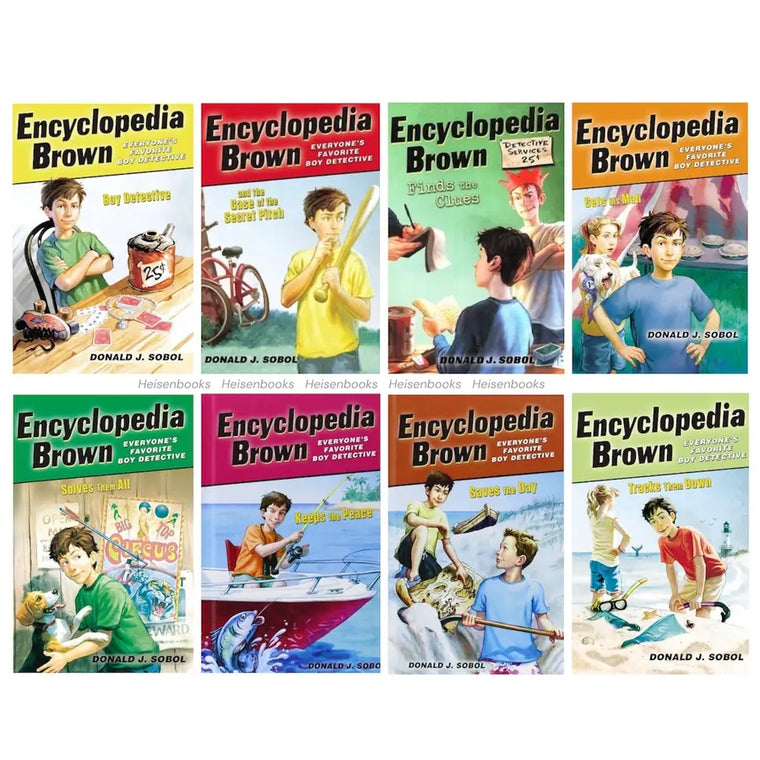 Encyclopedia Brown #1-8 Children Chapter Book Set Paperback Mystery Series Lot - encyclopedia-brown-1-8-children-chapter-book-set-paperback-mystery-series-lot
