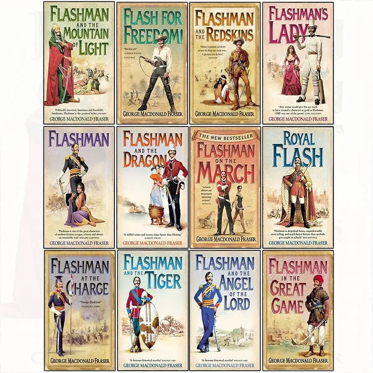 Flashman Papers by George MacDonald Fraser - Complete Set Series Lot 1-12 - flashman-papers-by-george-macdonald-fraser-complete-set-series-lot-1-12