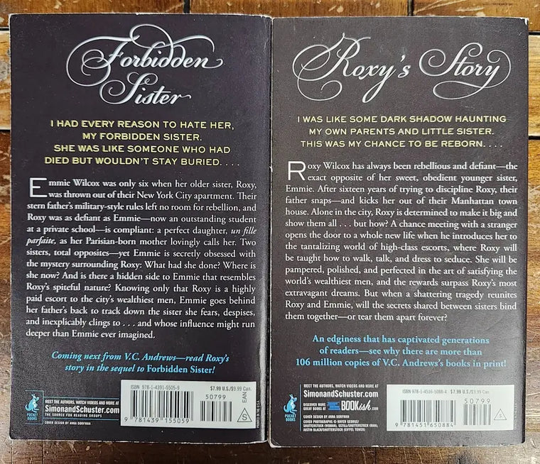 Forbidden Book Set 2 Book Lot V.C. Andrews Forbidden Sister and Roxy's Story - forbidden-book-set-2-book-lot-v-c-andrews-forbidden-sister-and-roxy-s-story - forbidden-book-set-2-book-lot-v-c-andrews-forbidden-sister-and-roxy-s-story-2