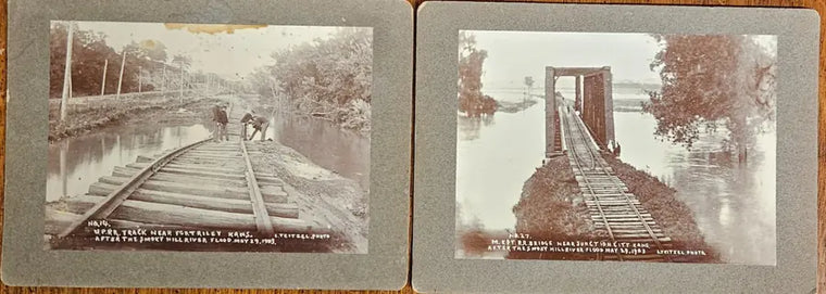 Set of 2 Photo Cards of Smoky Hill River Flood, Kansas May 1903 - set-of-2-photo-cards-of-smoky-hill-river-flood-kansas-may-1903