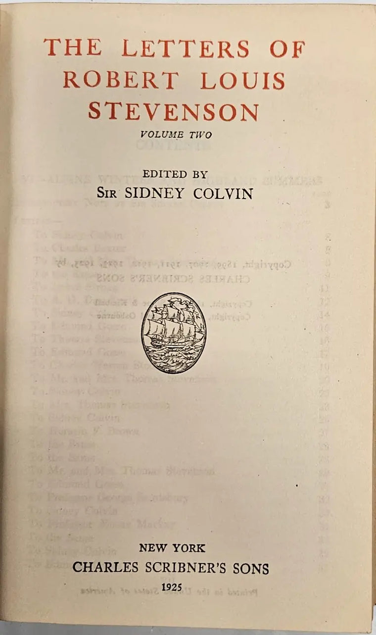 Set of 3 - Letters of Robert Louis Stevenson Volumes II to IV - set-of-3-letters-of-robert-louis-stevenson-volumes-ii-to-iv - set-of-3-letters-of-robert-louis-stevenson-volumes-ii-to-iv-2
