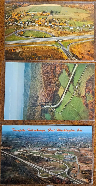 Set of 3 Rare Postcards of Pennsylvania Turnpike - Unused - set-of-3-rare-postcards-of-pennsylvania-turnpike-unused