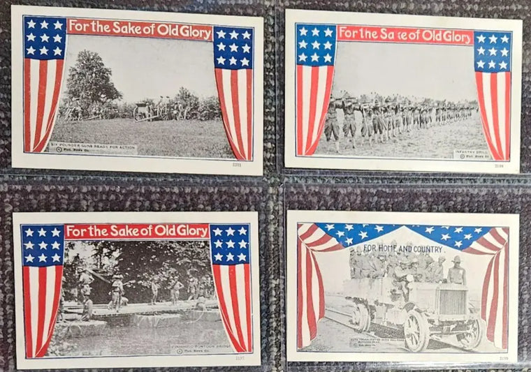 Set of 4 Patriotic Postcards from WWI - Unused - set-of-4-patriotic-postcards-from-wwi-unused