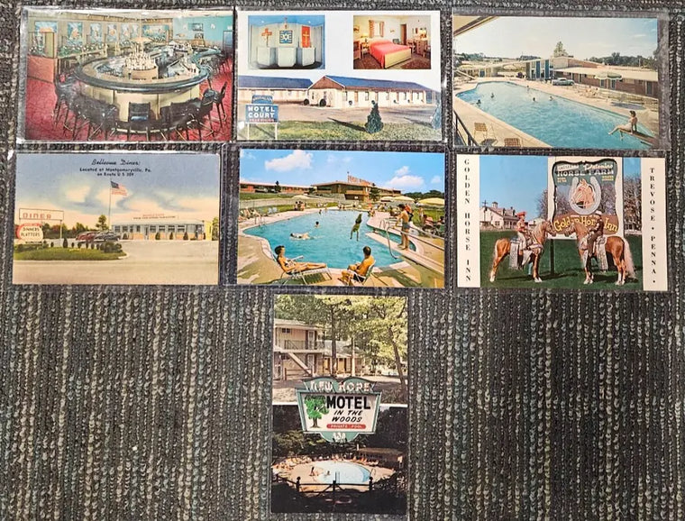 Set of 7 Postcards of Bucks & Montgomery Inns/Diners 1960s Era - set-of-7-postcards-of-bucks-and-montgomery-inns-diners-1960s-era