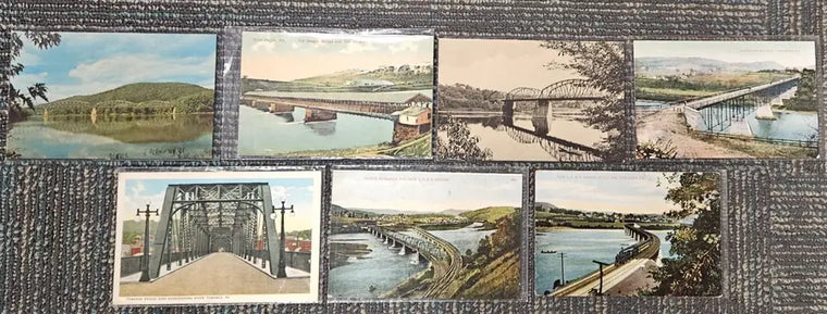 Set of 7 Unused Postcards - Bridges in Bradford County, Pennsylvania - set-of-7-unused-postcards-bridges-in-bradford-county-pennsylvania