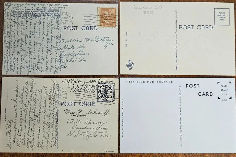 Set of Four WWII Era Postcards- Bombers and Aircraft Carrier - set-of-four-wwii-era-postcards-bombers-and-aircraft-carrier - set-of-four-wwii-era-postcards-bombers-and-aircraft-carrier-2