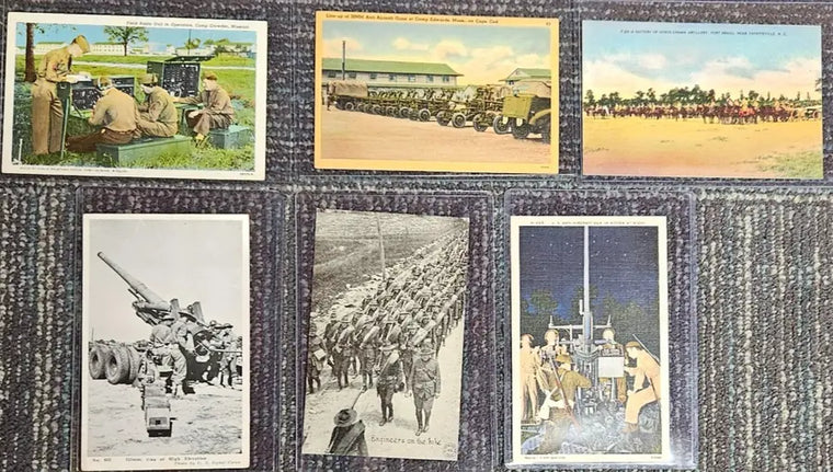 Set of Six Unused Postcards of U.S. Troops and Bases Early 1900s - set-of-six-unused-postcards-of-u-s-troops-and-bases-early-1900s